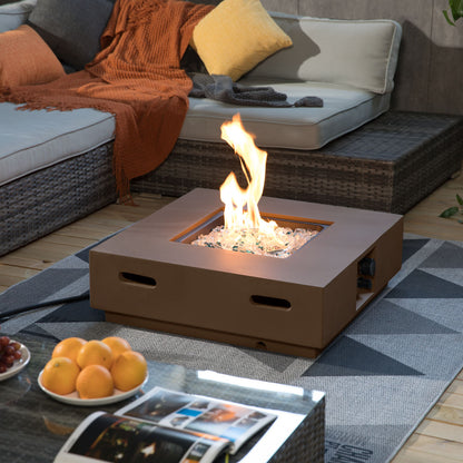 Patio Concrete Fire Pit Table Propane Fire Pit Patio Gas Fire Pit Table-Brown