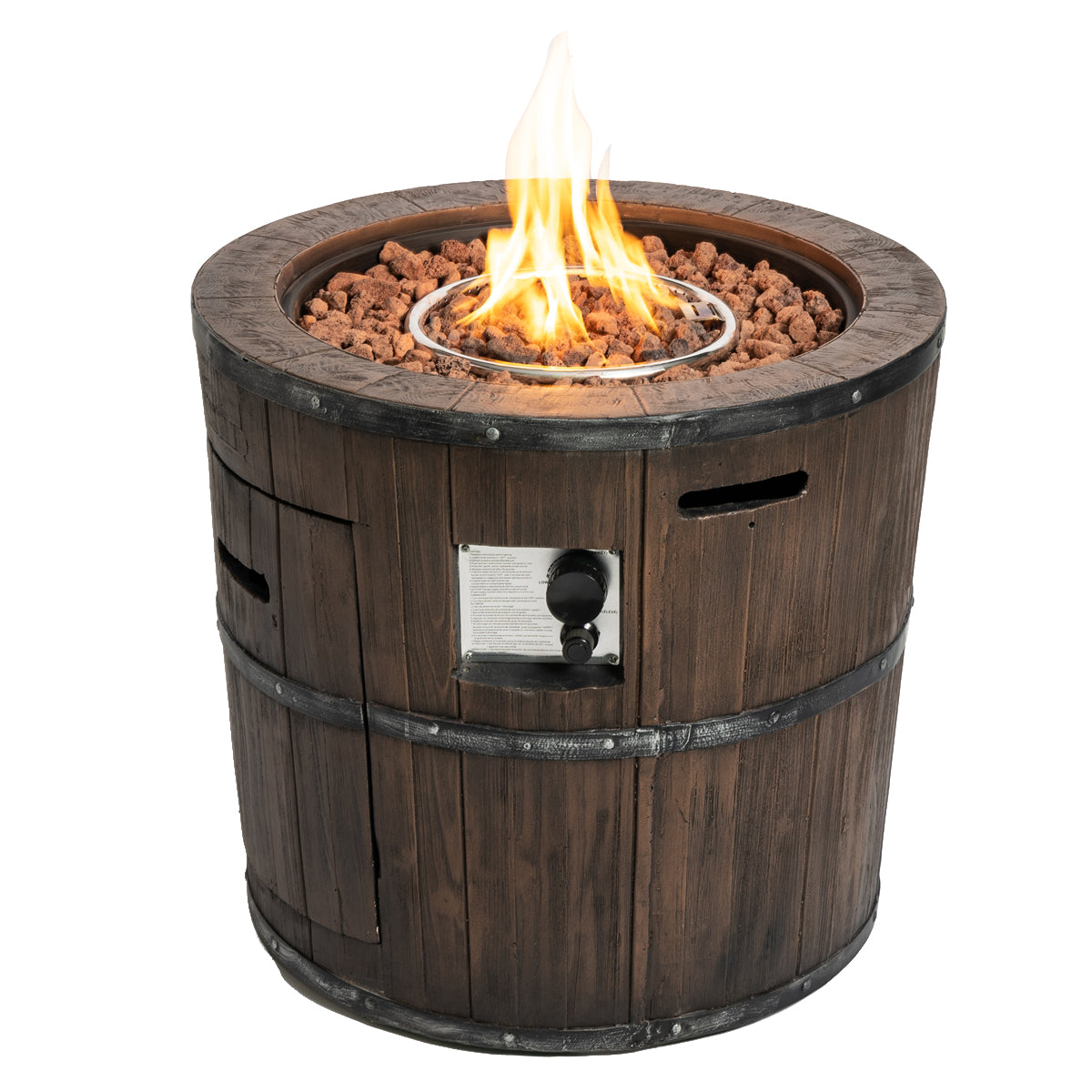 27" Outdoor Wine Barrel Gas Fire Pits - Rustic, Durable, and Stylish Designs for Your Backyard