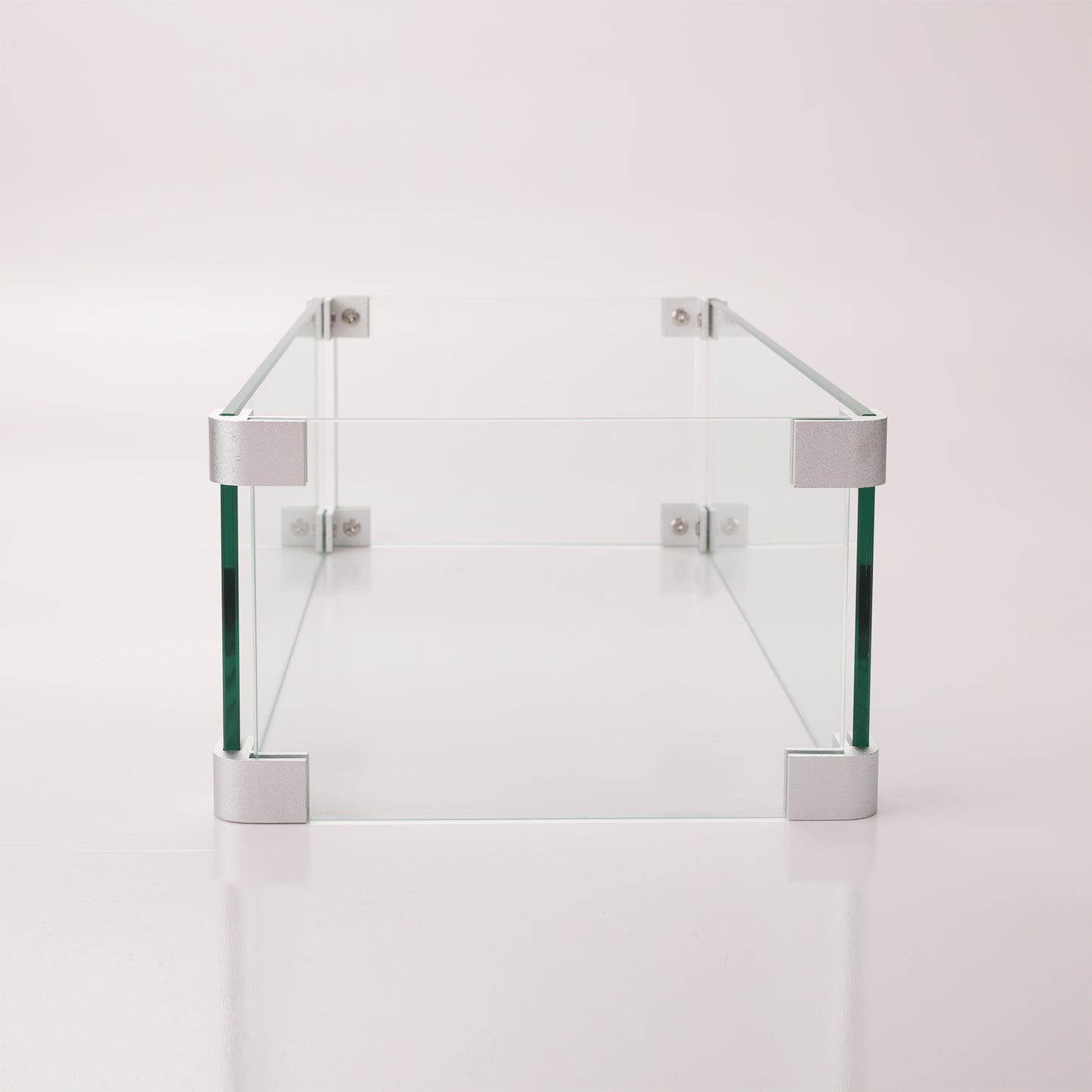 Rectangle Glass Wind Guard for Fire Table Glass Windshield with Bracket