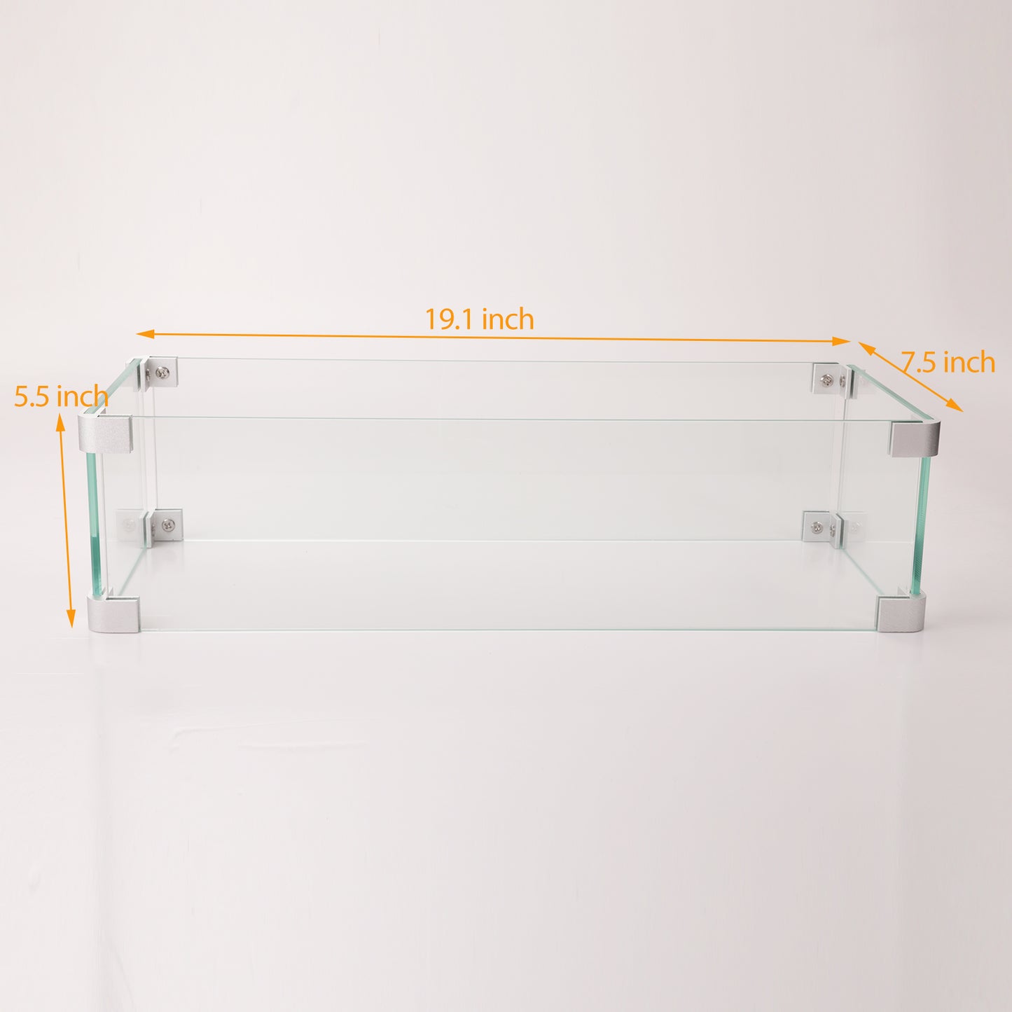 Rectangle Glass Wind Guard for Fire Table Glass Windshield with Bracket