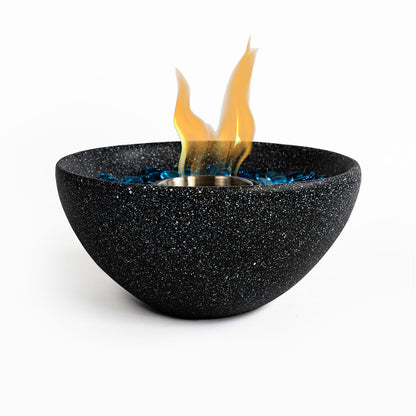 11" Tabletop Fire Pit - Ethanol/Gel Concrete Tabletop Fire Pit Bowl with lid